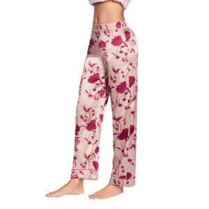 PANTALÓN DE PIJAMA ELABORADO EN SATÍN ESTAMPADO FLORES